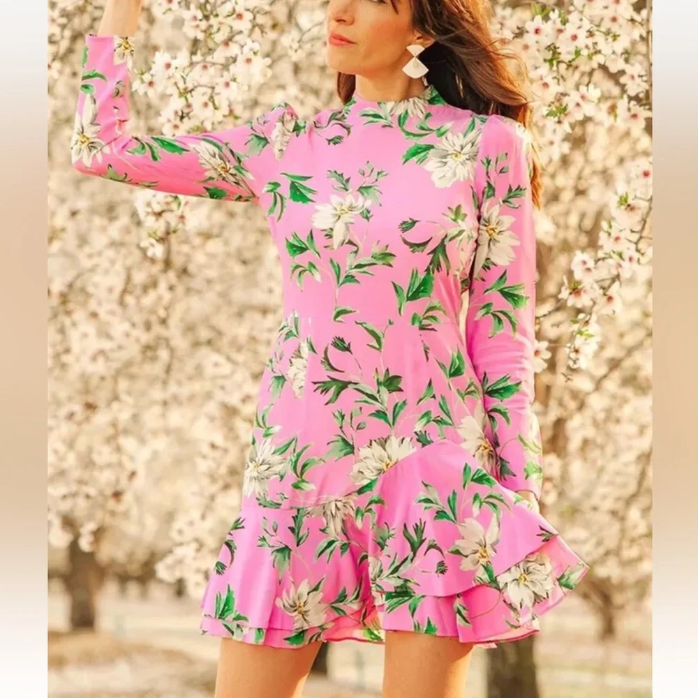 Anthropologie x Yumi Kim Night Fever Mini Dress, Morning Grace Pink - Picture 2 of 7